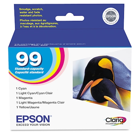 Epson (99) Claria Ink, Cyan/Light Cyan/Light Magenta/Magenta/Yellow, PK5, 5PK T099920-S